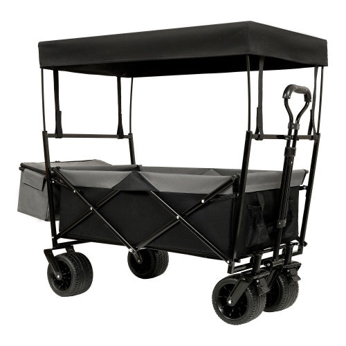 480Lbs Collapsible Wagon with Canopy – Foldable Wagon Stroller