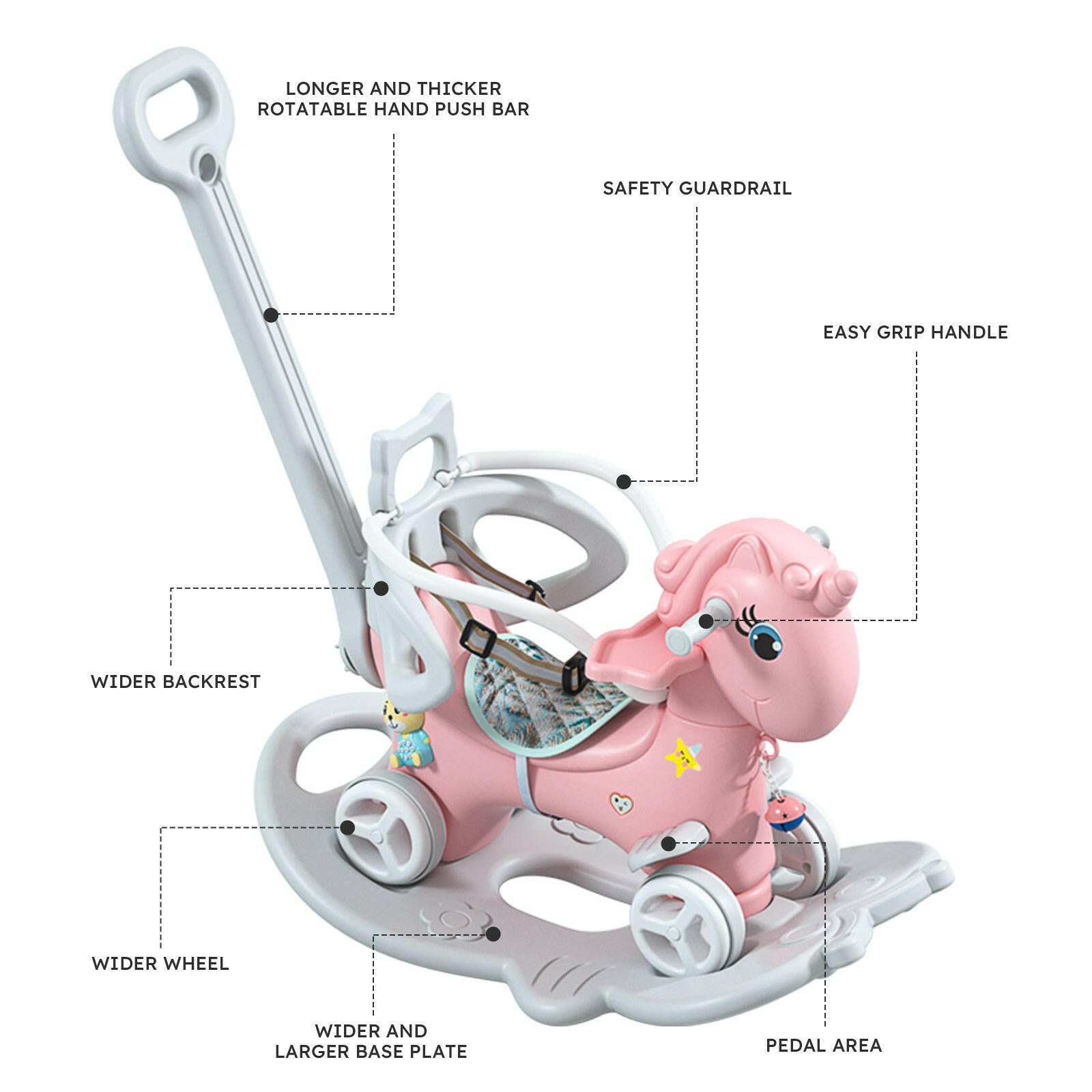 4-in-1 Baby Rocking Horse & Balance Bike