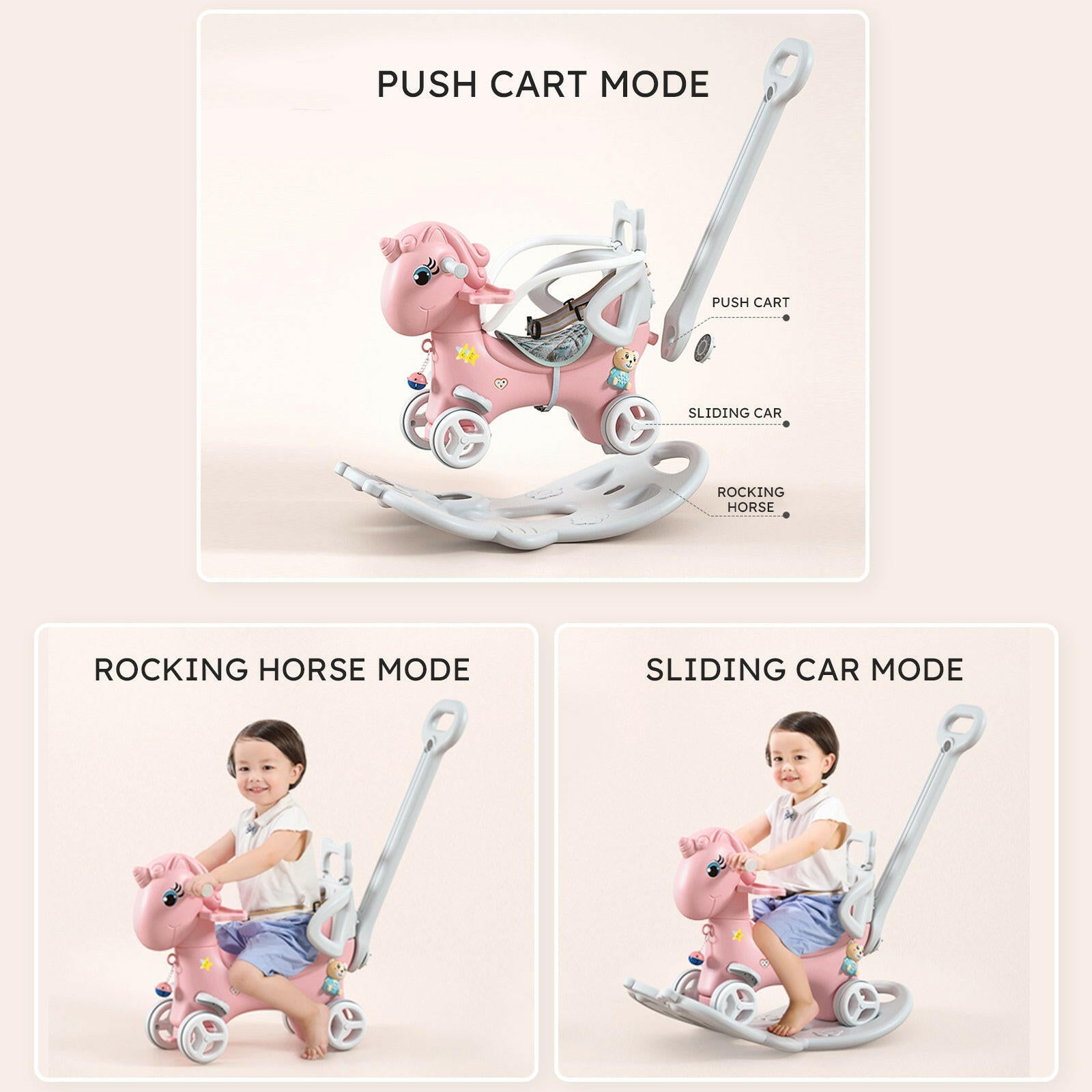 4-in-1 Baby Rocking Horse & Balance Bike
