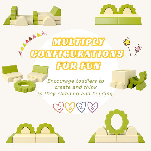 10PCS Kids Foam Play Couch – Climbing & Crawl Set, Convertible Sofa for Toddlers