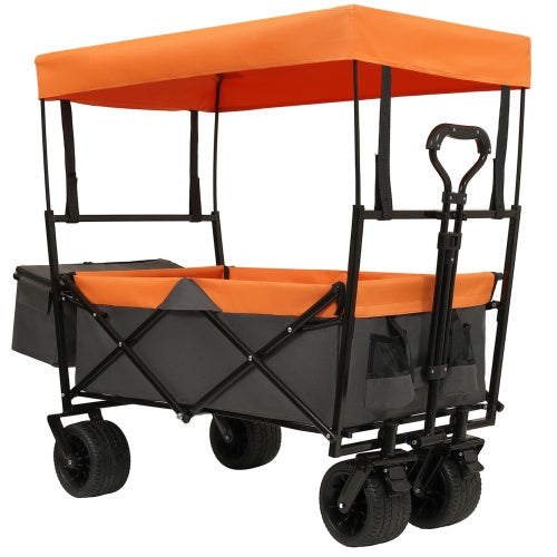 480Lbs Collapsible Wagon with Canopy – Foldable Wagon Stroller