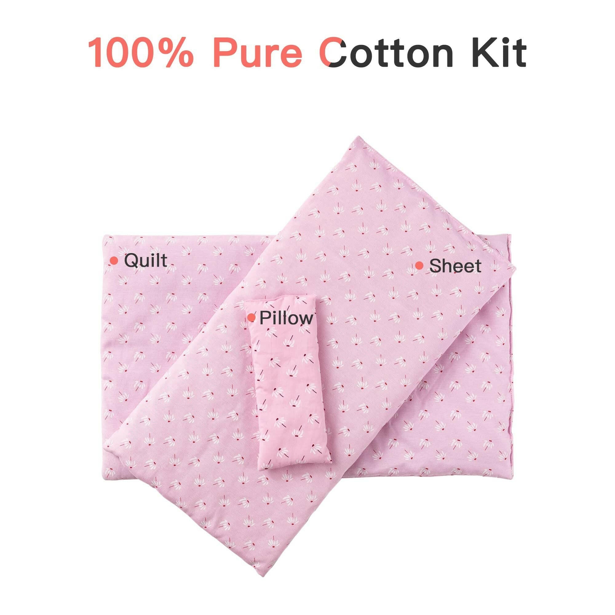 Wooden Doll Cradle & Rocking Baby Doll Bed – Fits Dolls up to 18 Inches