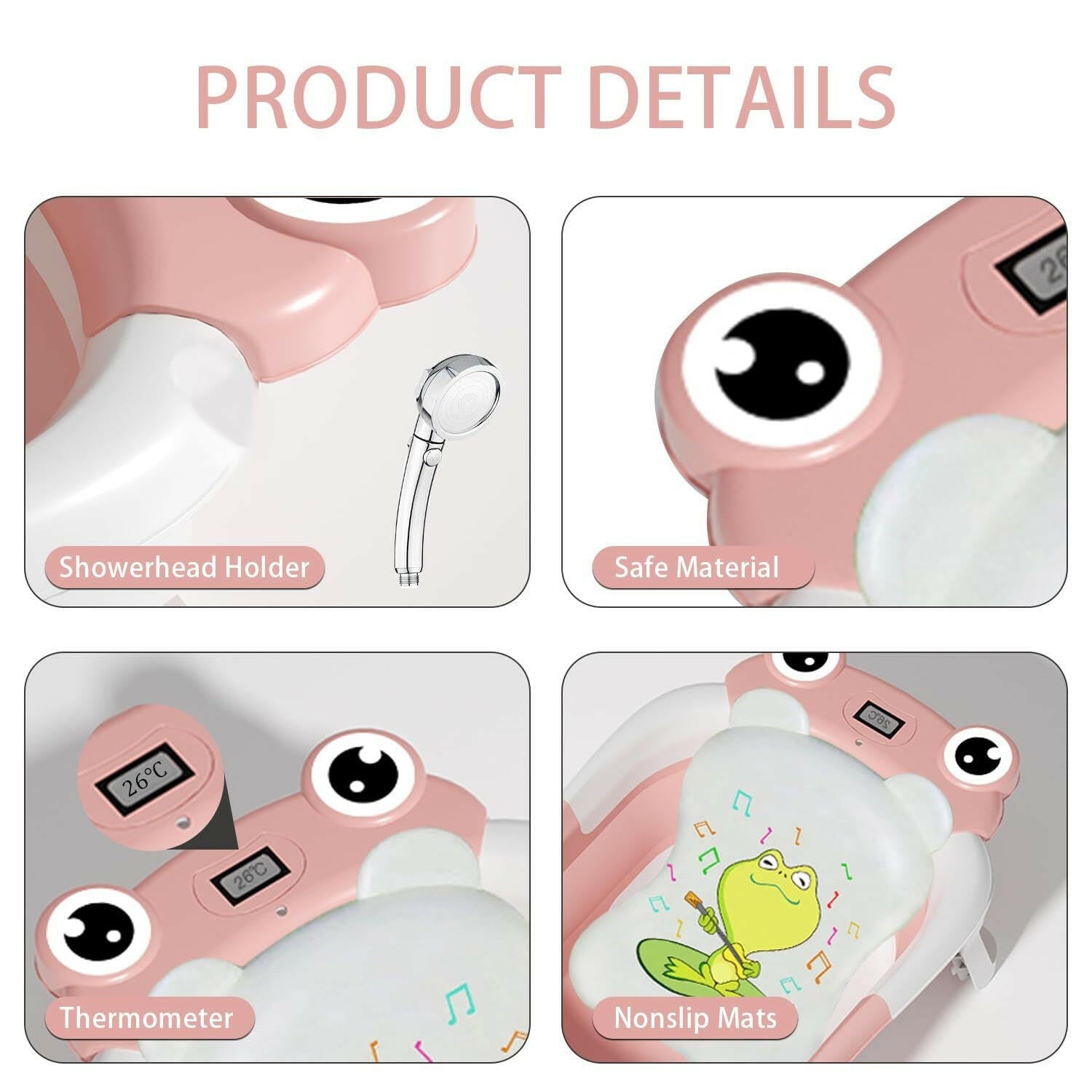 Portable Collapsible Bathtub for Babies (Pink)