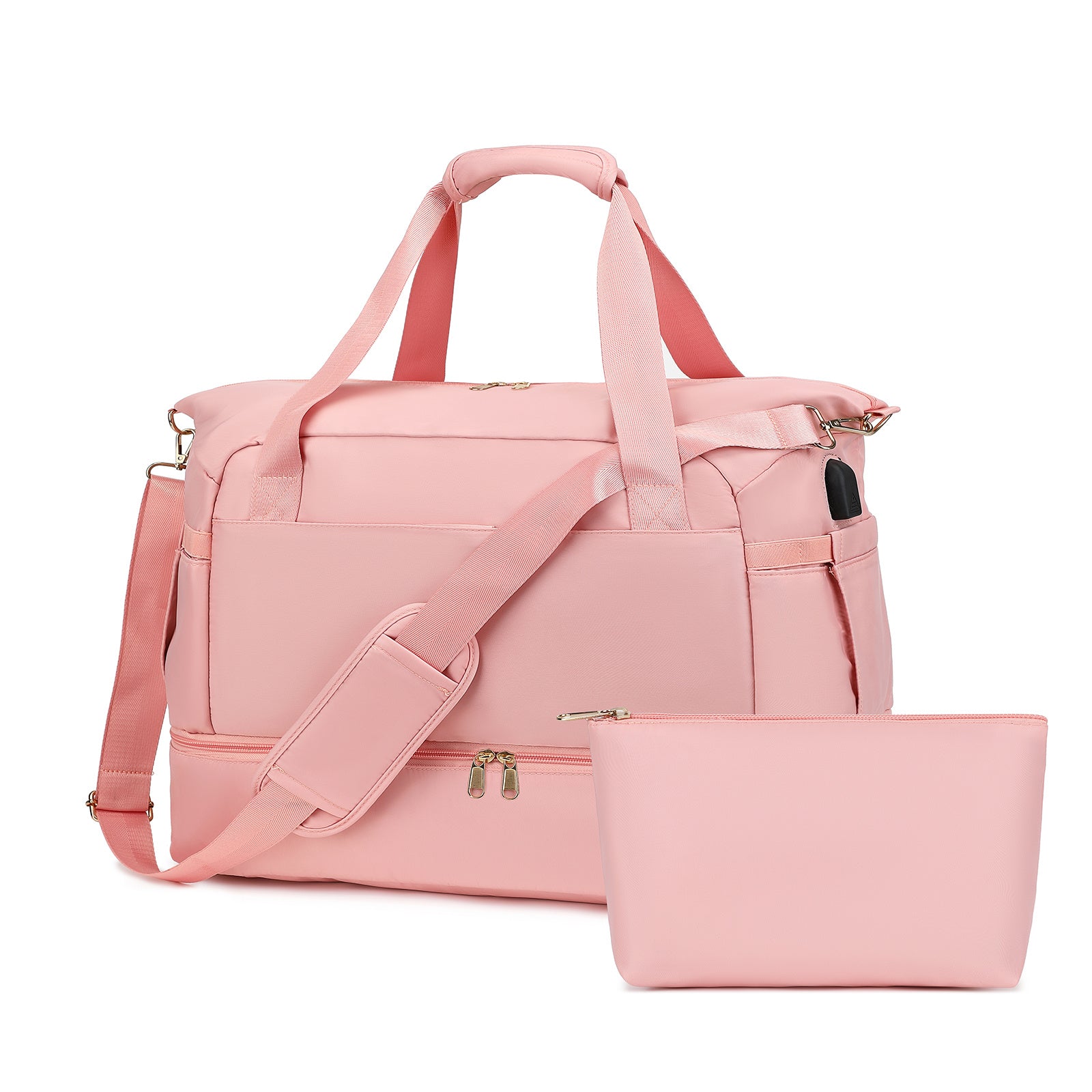 Gym Bag for Women – Travel Duffel Bag with USB Port & Wet Pocket