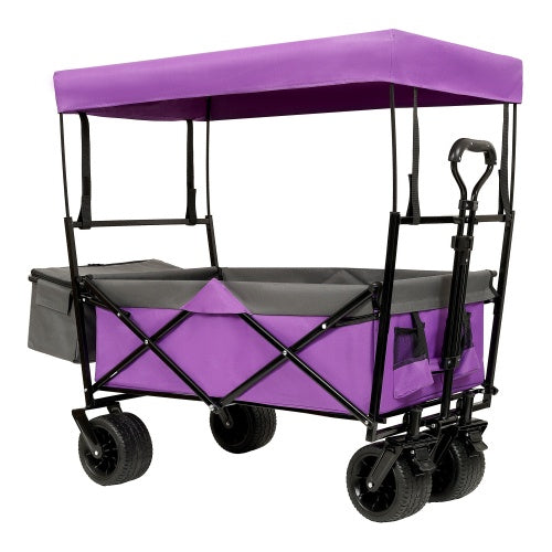 480Lbs Collapsible Wagon with Canopy – Foldable Wagon Stroller