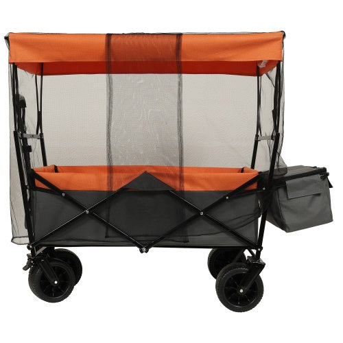480Lbs Collapsible Wagon with Canopy – Foldable Wagon Stroller