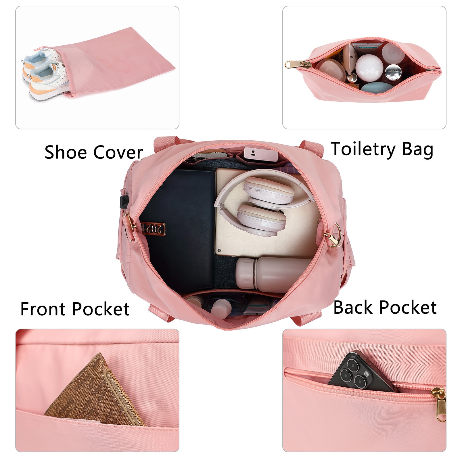 Gym Bag for Women – Travel Duffel Bag with USB Port & Wet Pocket